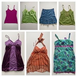 Y2K Vintage Lot - 26 Items - Dresses Skirts Tops Purse Shorts - Various Sizes